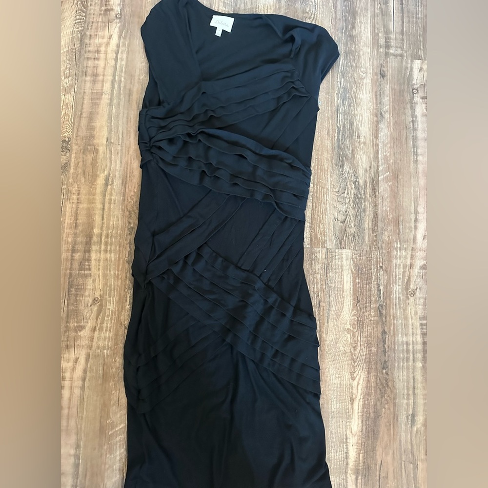 Deletta from Anthropologie cross cross rouched pleated dress